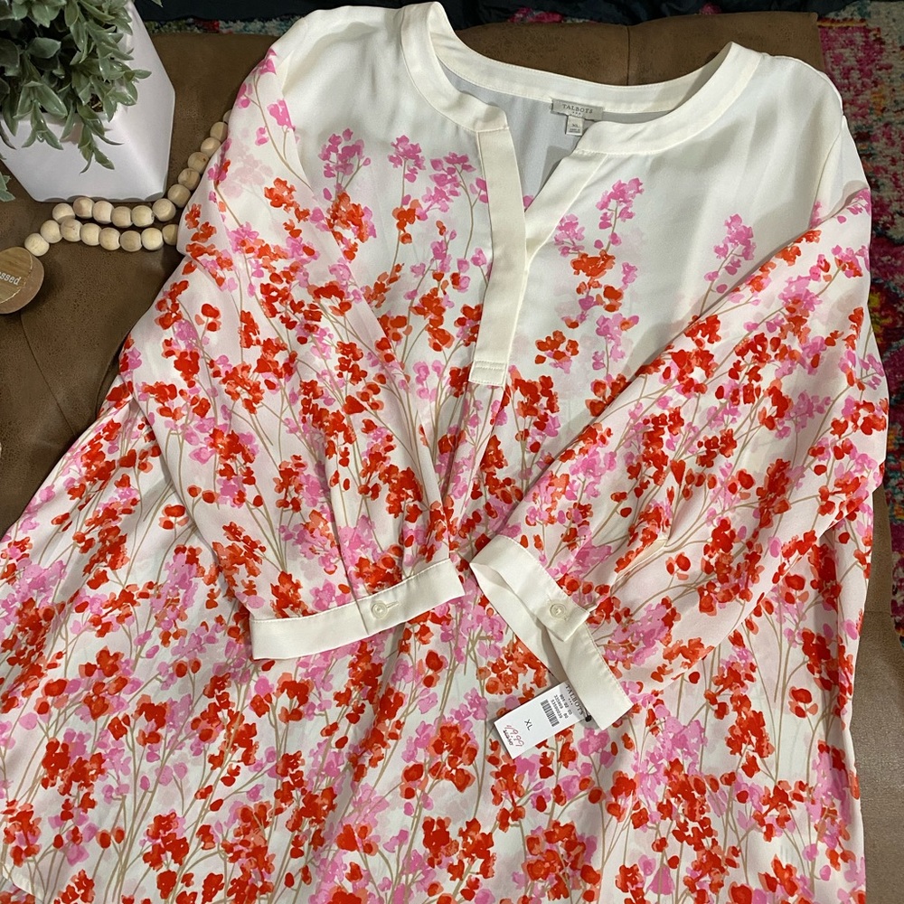 NWT Talbots Outlet floral Blouse